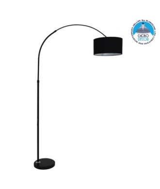 GLOBOSTAR® IMPERIAL 01587 Μοντέρνο Επιδαπέδιο Φωτιστικό με Ντουί 1 x E27 AC 220-240V IP20 - Μαύρο - Μ38 x Π38 x Υ172cm